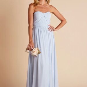 Grace Convertible Ice Blue Strapless/convertible BIRDY GREY Bridesmaid dress